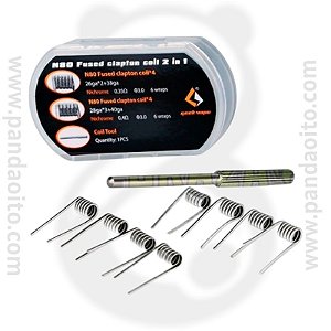RESISTENCIA GEEK VAPE - F208 - BOBINA DE FUSED CLAPTON MTL 2 EM 1 - 8 PEÇAS