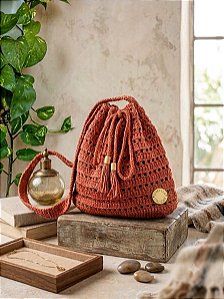Bolsa de Crochê Caramelo DIMYLLA