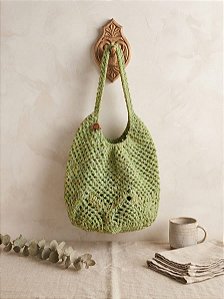 Ecobag Abacaxi de Crochê Verde Casual