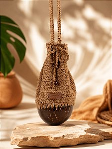 Bolsa Água de Coco em Crochê Natural