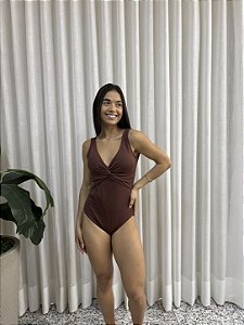 Maiô Maryssil de Compressão marrom