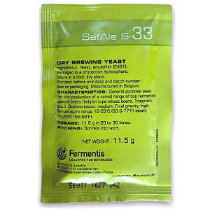 Levedura Fermento Fermentis S-33 11g