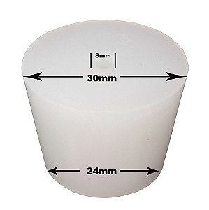 Rolha de Silicone p/Airlock com Furação 8mm