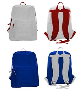 S445 - Mochila ecologica feita em algodão lustrado bordado