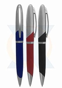 D147 - Caneta de metal com detalhe emborrachado.2