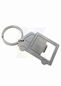 D251 - Chaveiro com formato de um caminhão de metal escovado. Obs.:Embalagem, caixa de papelão resistente.