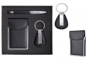 D219 - Kit executivo com caneta, chaveiro e porta cartão