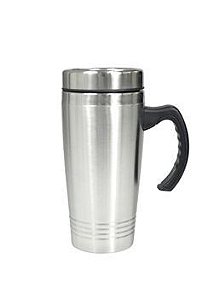 D261 - Caneca térmica de inox, capacidade para 450 ml. Para bebidas quentes ou frias, mantendo assim a temperatura por mais tempo.
