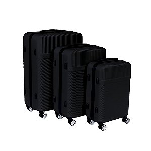 Conjunto de Malas ABS P, M e G Preto (1)