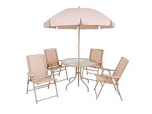 Conjunto Jardim Malibu Bege Aço