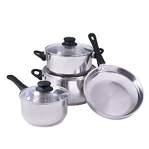 CONJUNTO DE PANELAS 4 PEÇAS INOX