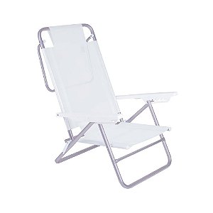 KIT COM 3 CADEIRAS SUMMER 6 POSIÇÕES BRANCA EM ALUMINIO MOR