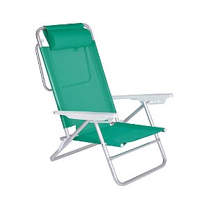 KIT COM 3 CADEIRAS SUMMER 6 POSIÇÕES ANIS EM ALUMINIO COM ALMOFADA - MOR
