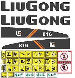 Kit De Adesivo Para Pá Carregadeira Liugong 816