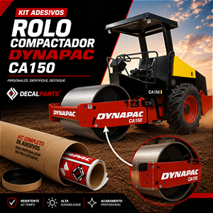 Kit Adesivos para Rolo Compactador Dynapac CA150 Completo