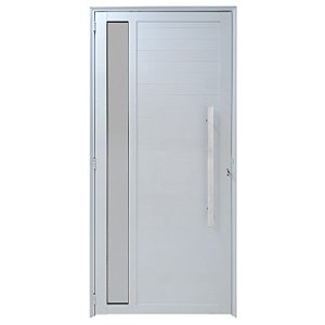 Porta lambril alumínio branco com puxador e vidro mini boreal linha 25 fortsul esquadrisul