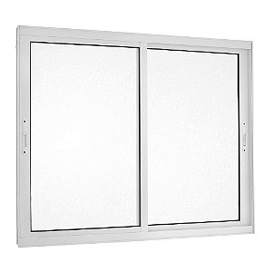 Pronta entrega - janela de correr alumínio branco 2 folhas móveis sem grade - linha 25 topsul esquadrisul
