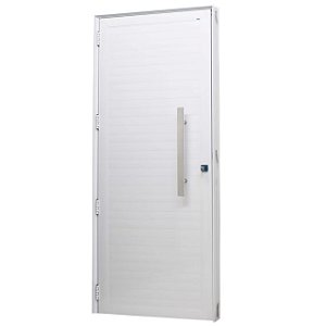 Porta lambril alumínio branco com puxador fechadura rolete - linha 33 jap perfecta max