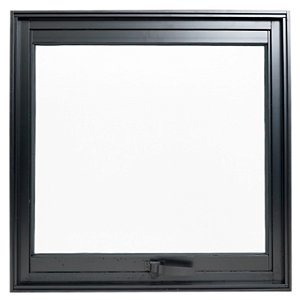 Janela maxim-ar alumínio preto uma seção sem grade vidro mini boreal - linha max lux esquadrias