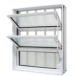 Pronta entrega - janela basculante alumínio branco uma seção com grade vidro mini boreal - jap caribe max