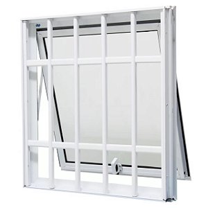 Pronta entrega - janela maxim-ar alumínio branco uma seção com grade vidro mini boreal - jap perfecta max
