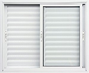 Pronta entrega - janela veneziana alumínio branco 3 folhas móveis sem grade vidro liso incolor - linha premium lux esquadrias