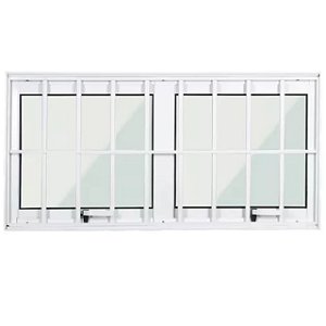 Pronta entrega - janela maxim-ar alumínio branco duas seções com grade vidro mini boreal - linha max lux esquadrias