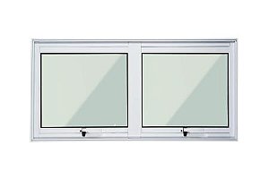 Pronta entrega - janela maxim-ar alumínio branco 2 seções sem grade vidro mini boreal - linha max lux esquadrias