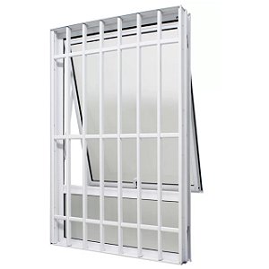 Pronta entrega - janela maxim-ar alumínio branco uma seção com bandeira fixa com grade vidro mini boreal - jap perfecta max