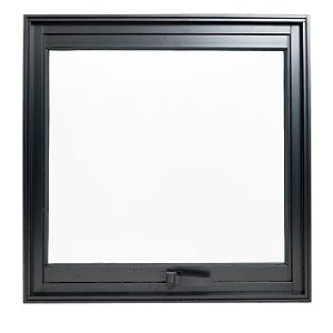Pronta entrega - janela maxim-ar alumínio preto uma seção sem grade vidro mini boreal - linha max lux esquadrias