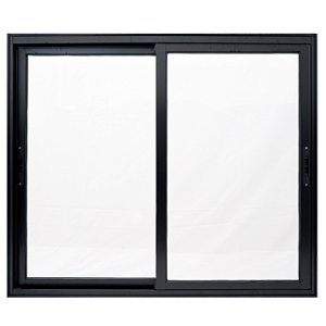 Janela de correr alumínio preto 2 folhas móveis sem grade vidro liso incolor - linha premium lux esquadrias