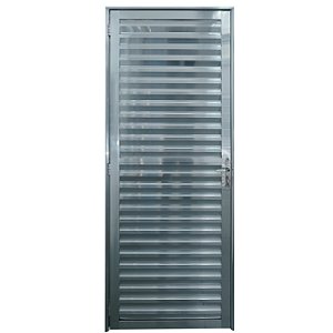 Porta palheta alumínio brilhante com ventilação - linha 25 lux esquadrias