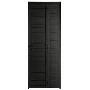 Pronta entrega - porta camarão lambril alumínio preto com fechadura - linha 25 premium lux esquadrias