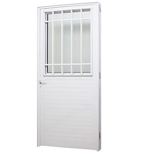 Pronta entrega - porta alumínio branco social com postigo vidro mini boreal - linha 33 jap perfecta max