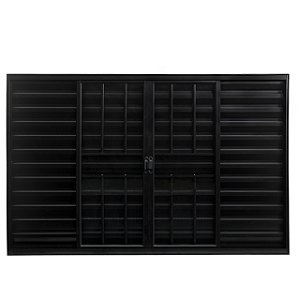 Janela veneziana alumínio preto 6 folhas com grade vidro liso incolor - linha 20