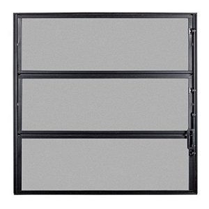 Janela basculante alumínio preto uma seção vidro mini boreal linha 16 ecosul esquadrisul