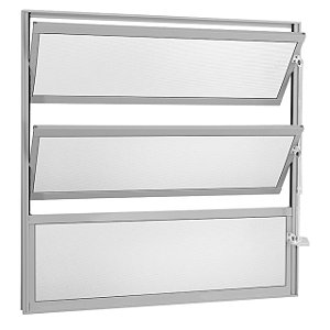 Janela basculante alumínio branco uma seção vidro mini boreal linha 16 ecosul esquadrisul