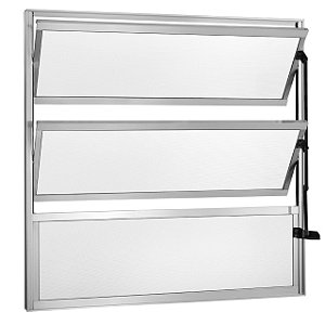 Janela basculante alumínio brilhante uma seção vidro mini boreal linha 16 ecosul esquadrisul