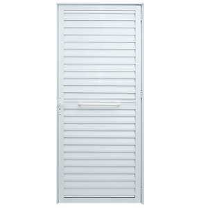 Pronta entrega - porta palheta acessibilidade alumínio branco com barra de apoio sem ventilação linha 25 lux esquadrias