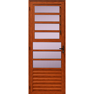 Porta basculante alumínio amadeirado vidro mini boreal - linha 25 esal