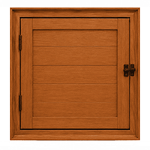 Porta abrigo lambril alumínio amadeirado - linha 25 esal
