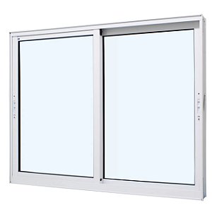 Pronta entrega - janela de correr alumínio branco 2 folhas móveis sem grade vidro liso incolor - jap perfecta max
