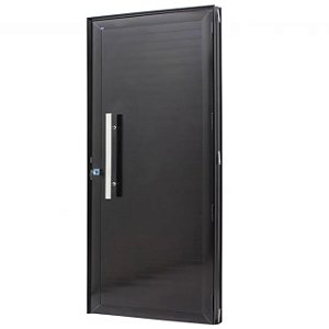 Porta lambril alumínio preto com puxador e fechadura rolete - linha 33 jap perfecta max