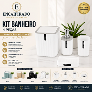 Kit Banheiro Lavabo 4 Peças Resistente e Moderno