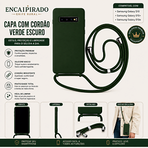 Capa com Alça Ajustável para Samsung S - Verde Modelo do Samsung:S10