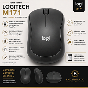 Mouse sem Fio Logitech M220 Silent Silencioso Preto 1000 DPI