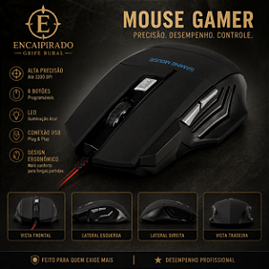Mouse Gamer Evolut Eg-103rb Predator Rgb 2400 Dpi 06 Botoes