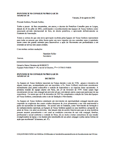 Decreto de Reconhecimento das Equipes de Nossa Senhora
