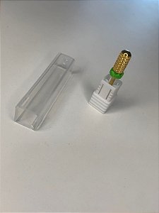 BROCA TUNGSTENIO ZEM CONICA TOPO REDONDO DOURADA CORTE GROSSO VERDE