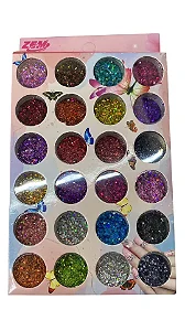 GLITTER PARA UNHAS 24 un